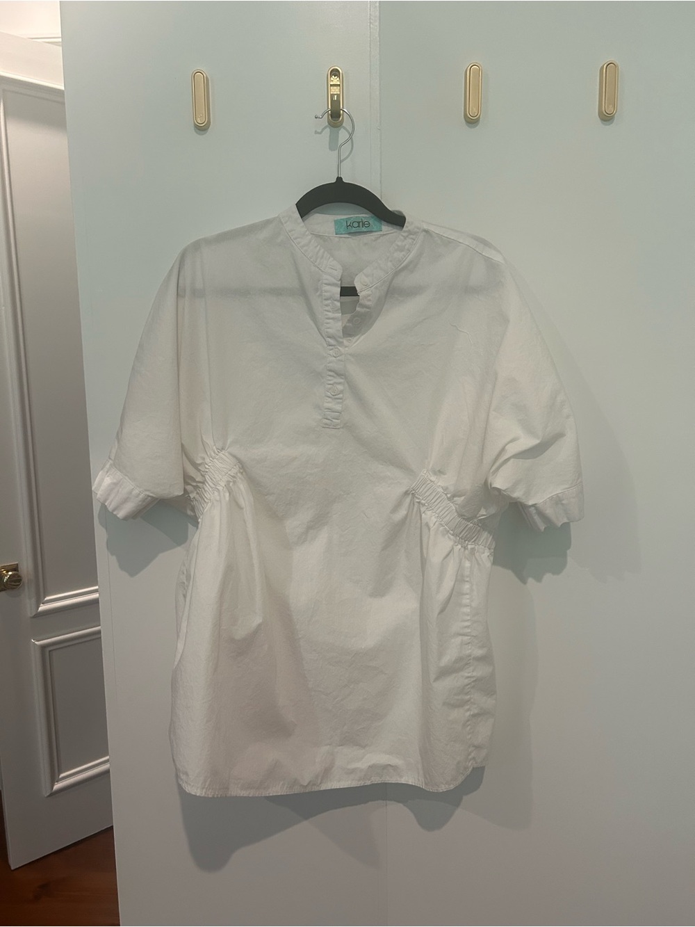 Karlie White Casual Short-Sleeve Button Down Shirt